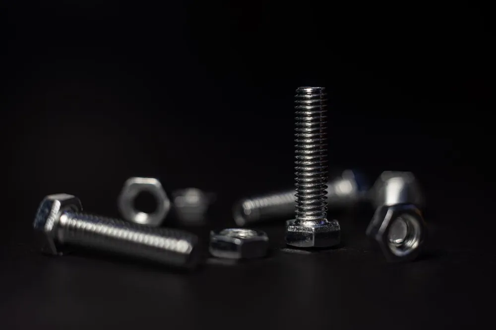Close-up of bolts, nuts and fixings