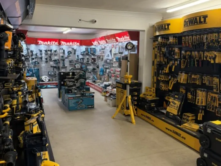 The Hull Power Tools shop floor looking down the aisle